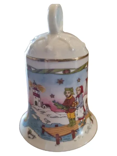Hutschenreuther Weihnachtsglocke 2006 Beim Leuchtturm Porzellan Mehrfarbig 8cm