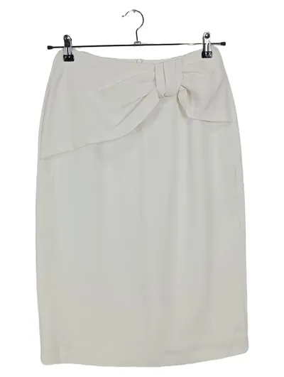 MNG Bleistiftrock Damen Gr. 38/M Weiß Elegant Business Midirock Schleife