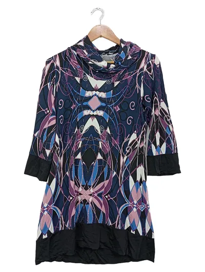comma, Damen Freizeitkleid Gr. 36 S Modern Mehrfarbig Musterkleid