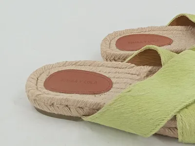 BIMBA Y LOLA Sandalen Damen Gr. 39 Grün Casual Kreuzriemen Espadrilles
