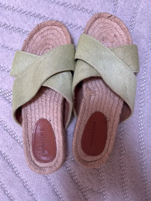 BIMBA Y LOLA Sandalen Damen Gr. 39 Grün Casual Kreuzriemen Espadrilles 3