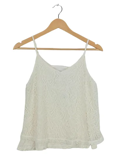 Cache Cache Damen Top mit Spitze Gr. 36/S Weiß Feminin