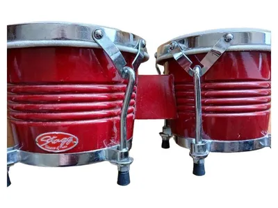 Stagg Bongo Trommeln Kinderinstrument Rot Holz Schlaginstrument
