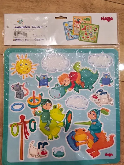 HABA Fensterbilder Drachenritter Sticker Set Kinder Abenteuer Mehrfarbig