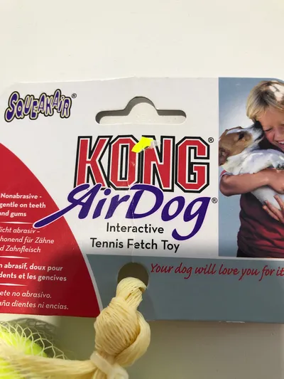 KONG AirDog Tennisball für Hunde Gelb Quietscher Spielzeug