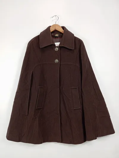 Madeleine Damen Cape Gr. 42 Braun Klassisch Woll-Cape