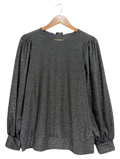 Cellbes Damen Glitzer Langarmshirt Schwarz Gr. 38/40 Elegant Festlich