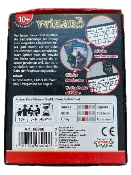 Amigo Wizard Kartenspiel Ken Fisher Stichspiel Vorhersage Familienspiel 10+ 2
