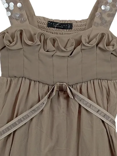 Twin-Set Damen Festliches Kleid Gr. 40/L Beige Elegant Pailletten