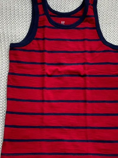 Gap Kids Jungen Tanktop gestreift Rot Blau Gr. S/116 Baumwolle Casual