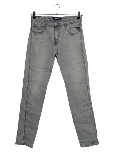 Replay Herren Jeans Regular Fit Größe 30 W30 Grau Casual