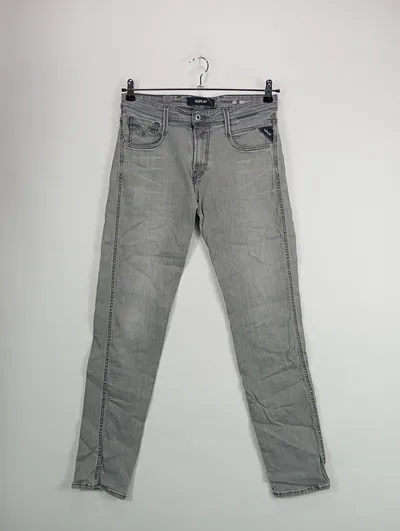 Replay Herren Jeans Regular Fit Größe 30 W30 Grau Casual