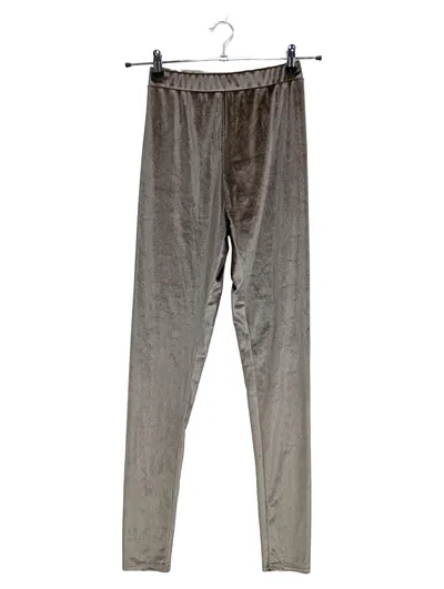 ZARA W Collection Samt Leggings Damen Gr. M/40 Grau Metallic