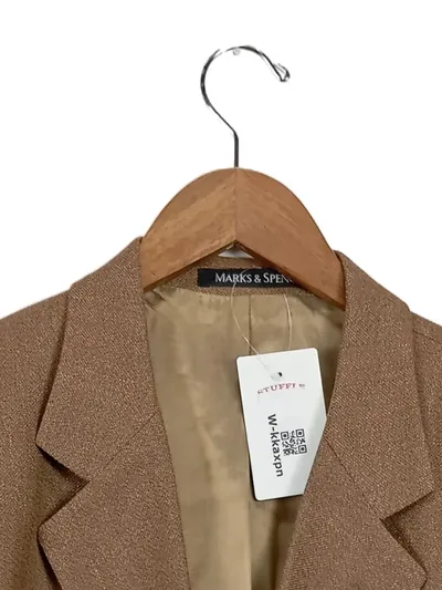 Marks & Spencer Herren Sakko Gr. 48/M Braun Klassisch Wolle Leinen Business