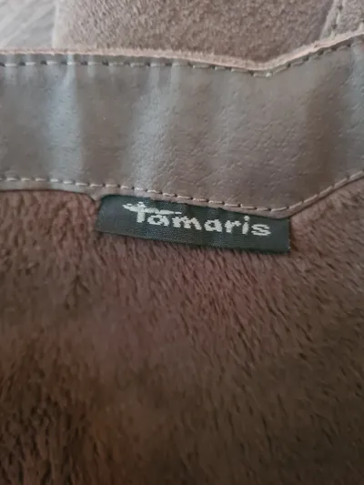 Tamaris Damen Stiefel Wildleder Beige Blockabsatz Gr. 37 Kniehoch