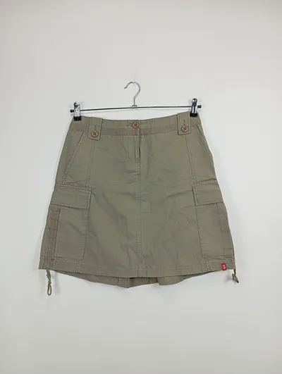 edc by Esprit Damen Cargo Rock Hosenrock Gr. 36/S Oliv Baumwolle