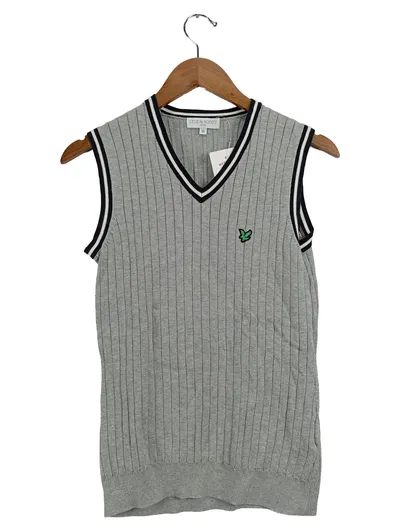 Lyle & Scott Damen Pullunder Strickweste Gr. M Grau Klassisch