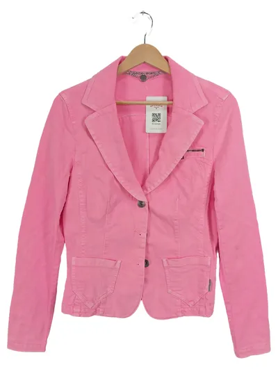 Marc Cain Blazer Damen Pink Baumwolle Gr. 34/XS Casual Freizeit Reißverschluss