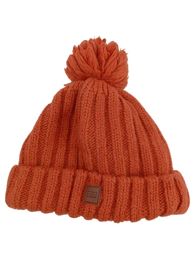 Maximo Mütze Kinder Bommelmütze Strickmütze Orange Polyacryl Outdoor