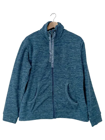 ElleNor Damen Fleecejacke mit Reißverschluss Gr. 40/M Blau Outdoor