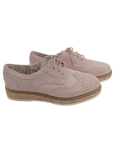 5th Avenue Damen Schnürschuhe Oxford Brogues Rosa Gr. 41 Elegant