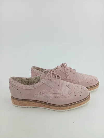 5th Avenue Damen Schnürschuhe Oxford Brogues Rosa Gr. 41 Elegant