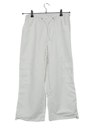 BONPRIX COLLECTION Damen Cargohose Gr. 40 Weiß Praktisch Gummibund Tunnelzug