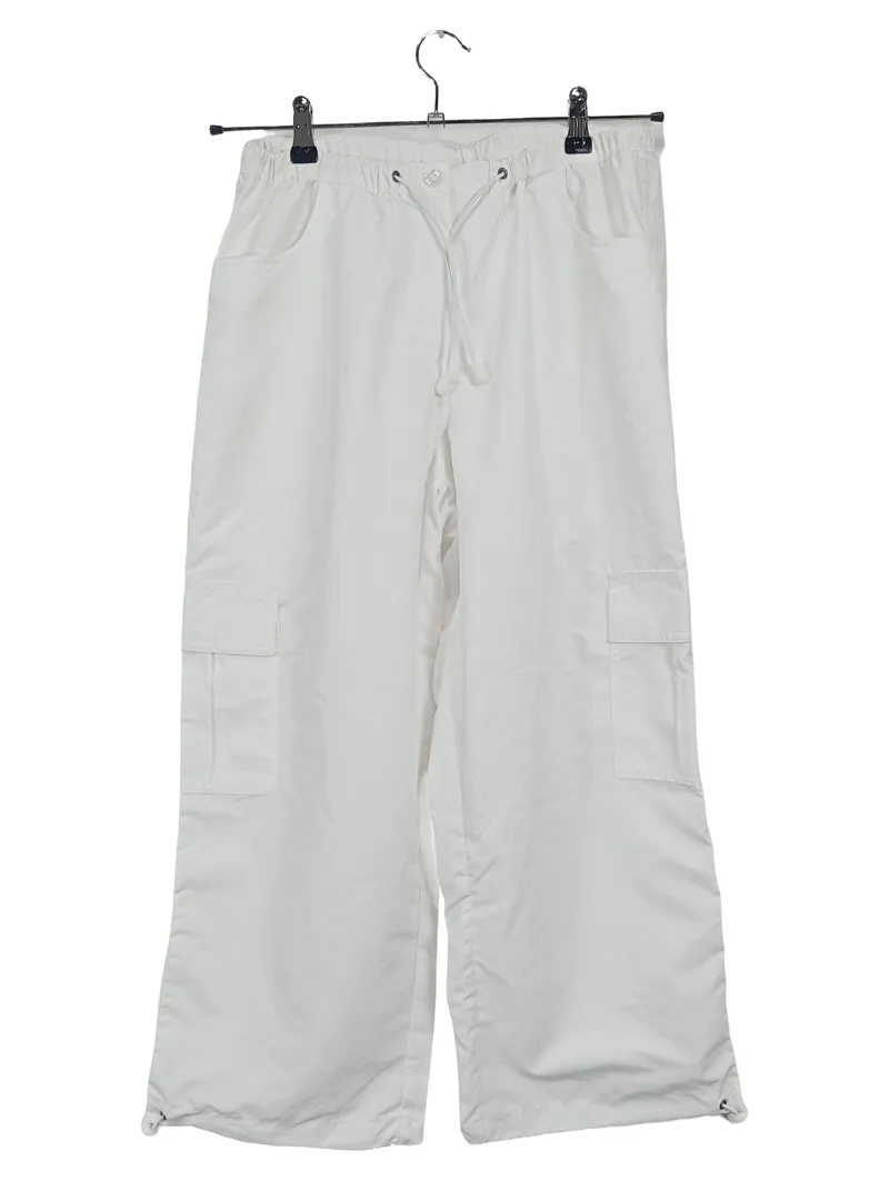 BONPRIX COLLECTION Damen Cargohose Gr. 40 Weiß Praktisch Gummibund Tunnelzug 1