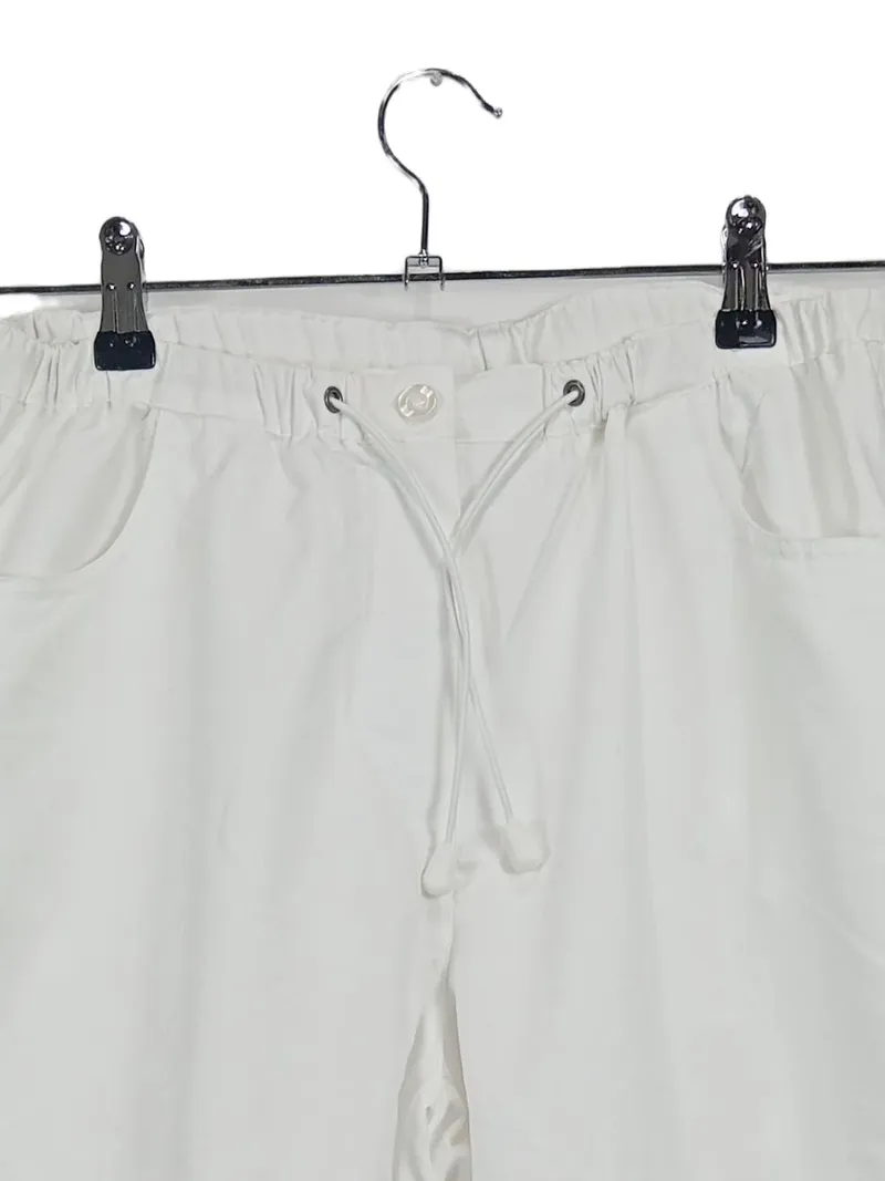 BONPRIX COLLECTION Damen Cargohose Gr. 40 Weiß Praktisch Gummibund Tunnelzug 2