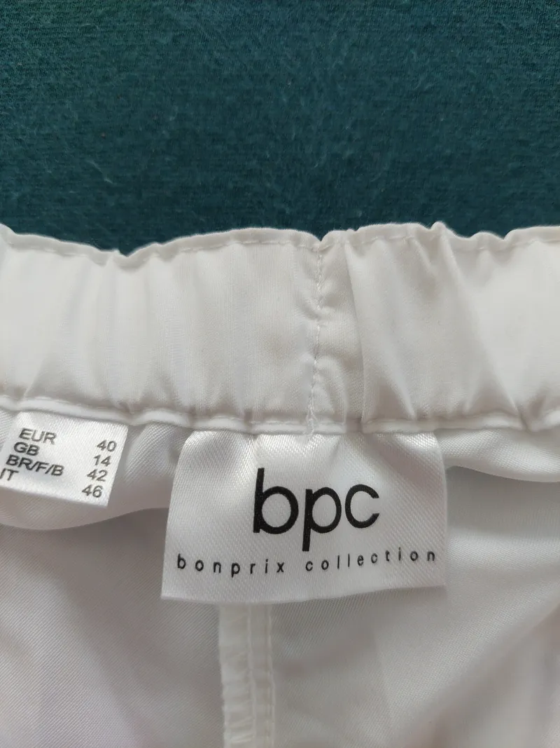 BONPRIX COLLECTION Damen Cargohose Gr. 40 Weiß Praktisch Gummibund Tunnelzug 7