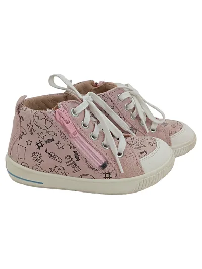 Superfit Sneaker low Mädchen Rosa Gr. 24 Reißverschluss Schnürung Casual
