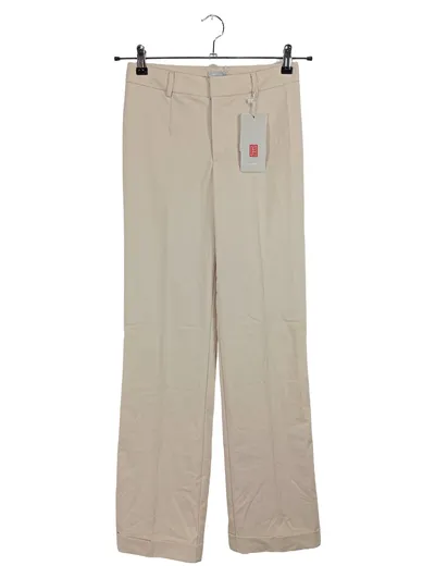 Stefanel Damen Anzughose Beige Gr. 38 Wide Leg Elegant Business