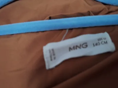 Mango MNG Kinder Steppjacke Winterjacke Kapuze Gr. 140 Grau Braun
