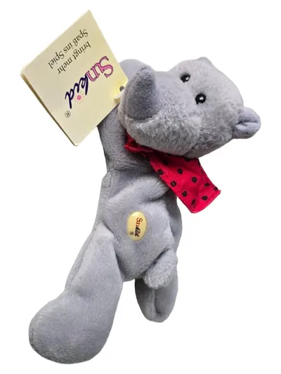 Sunkid Kuscheltier Nilpferd Grau mit Halstuch Stofftier Plüschtier Hippo