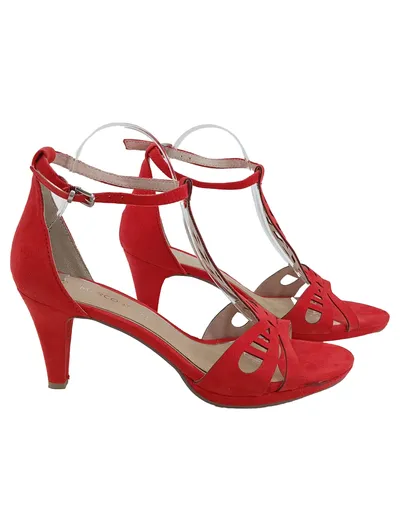 MARCO TOZZI Sandaletten Damen Gr. 40 Rot Elegant T-Steg Cut-Outs