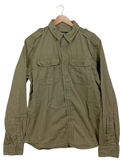 Brandit Herren Freizeithemd Oliv Gr. XL Military Style Baumwolle Langarm