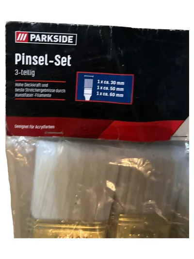 Parkside Pinsel-Set 3-teilig Malpinsel Acrylfarben 30/50/60mm Mehrfarbig