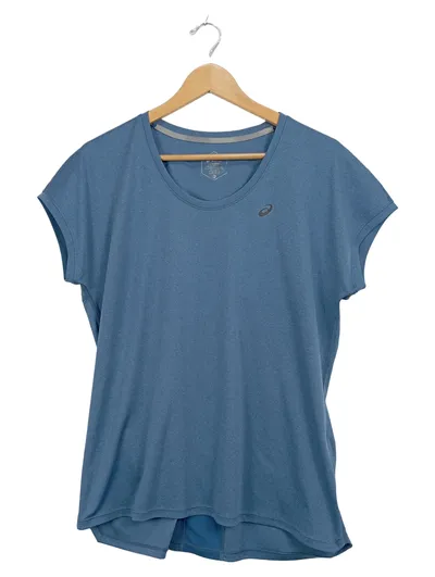 ASICS Damen Sport Shirt Laufshirt Gr. XL Blau Meliert Funktionsshirt