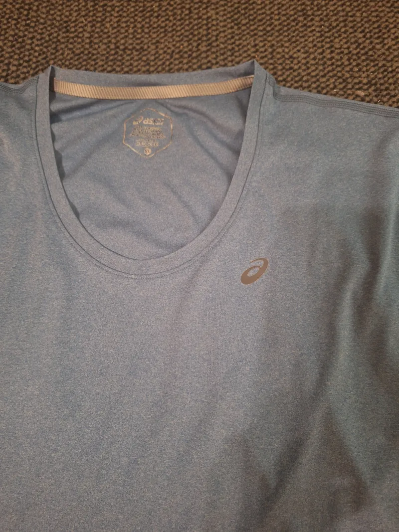 ASICS Damen Sport Shirt Laufshirt Gr. XL Blau Meliert Funktionsshirt 5