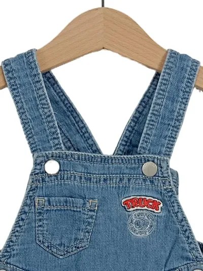 KANZ Latzhose Baby Kinder Gr. 74 Blau Uni Baumwolle Casual Overall