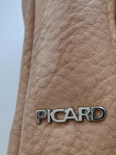 PICARD Damen Umhängetasche Beige Braun Leder Crossbody Bag Klein 3
