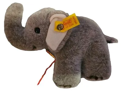 Steiff Elefant Plüschtier Kuscheltier grau mit Knopf im Ohr 14 cm