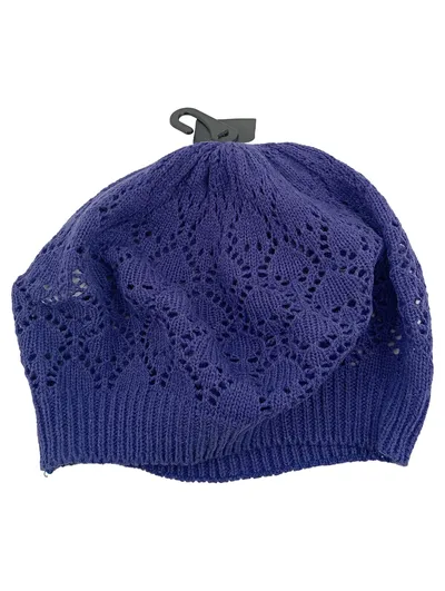 mister*lady Damen Mütze Lila Polyacryl Strickmütze Lochmuster Casual