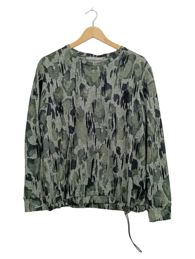 Betty & Co Damen Pullover Camouflage Muster Gr. L Grün Casual