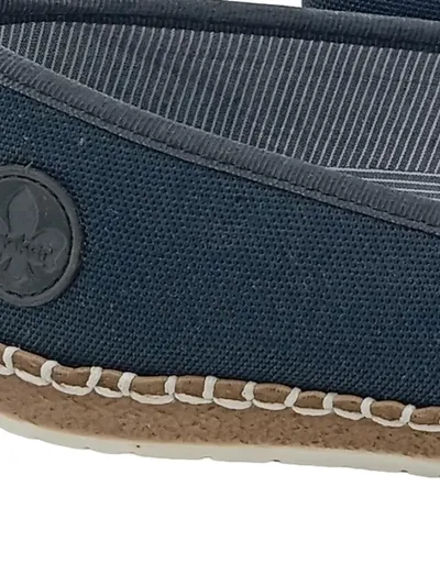 Rieker Damen Espadrilles Slipper Navy Blau Gr. 38 Canvas Antistress