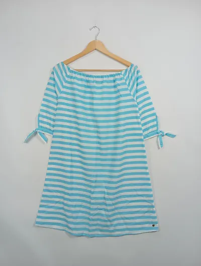 Maui Wowie Damen Freizeitkleid Gr. 36/S Gestreift Blau Weiß Casual