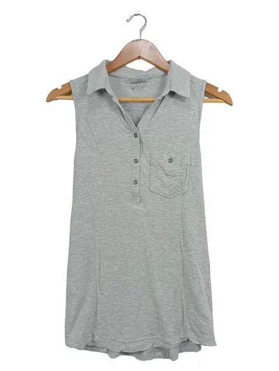 Columbia Damen Poloshirt Gr. M Grau Casual Ärmellos Knopfleiste