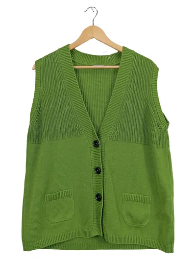 RABE Damen Fellweste Gr. 44 Grün Casual