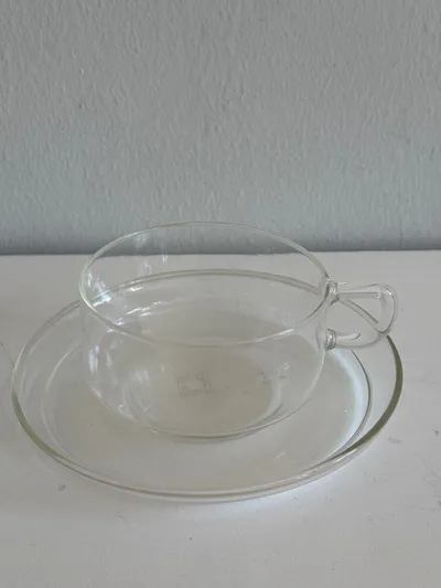 JENAER GLAS Teetasse mit Untertasse Glas Transparent Minimalistisch