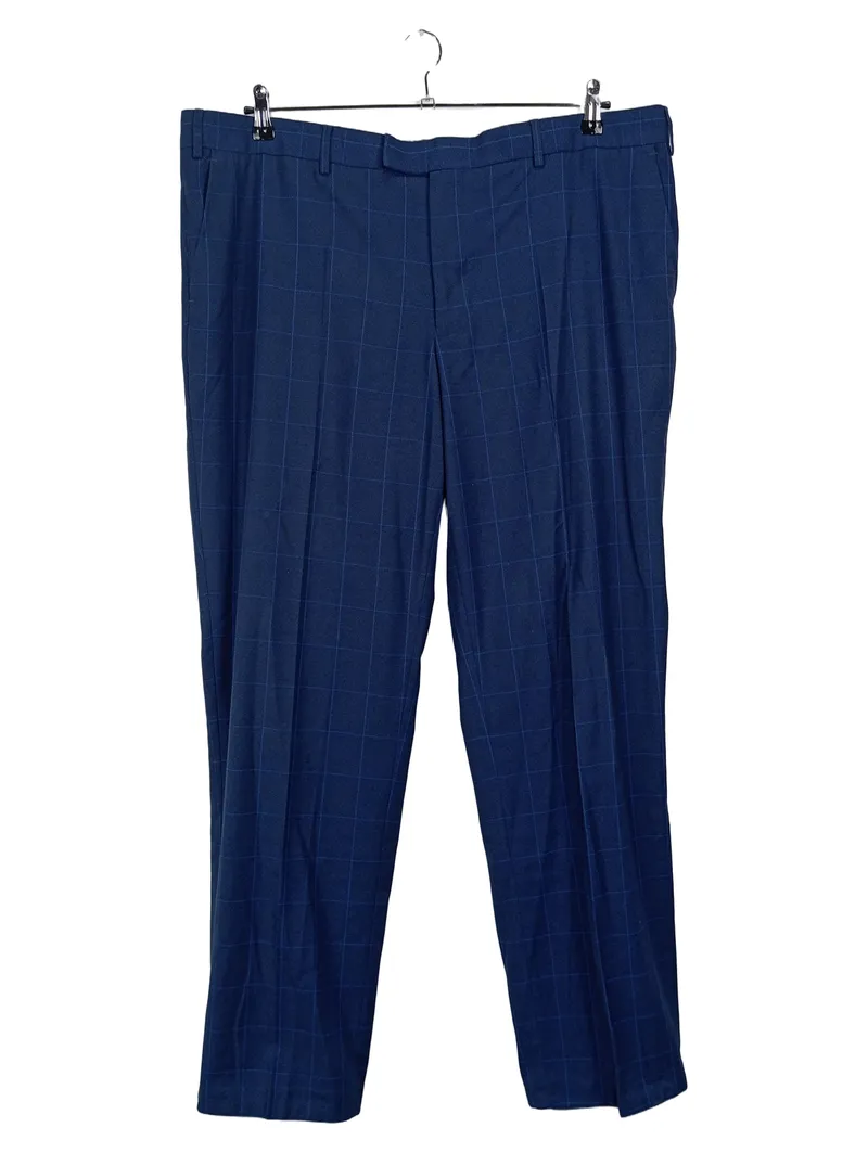 Candia Herren Stoffhose kariert Blau Business Gr. 60/W44 1